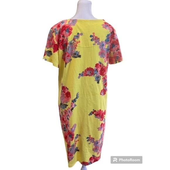Joules Riviera Print T-Shirt Style Dress in Lemon Floral Size US 12 - Picture 3 of 7